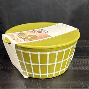Room Essentials Yellow Plaid Storage Bowl